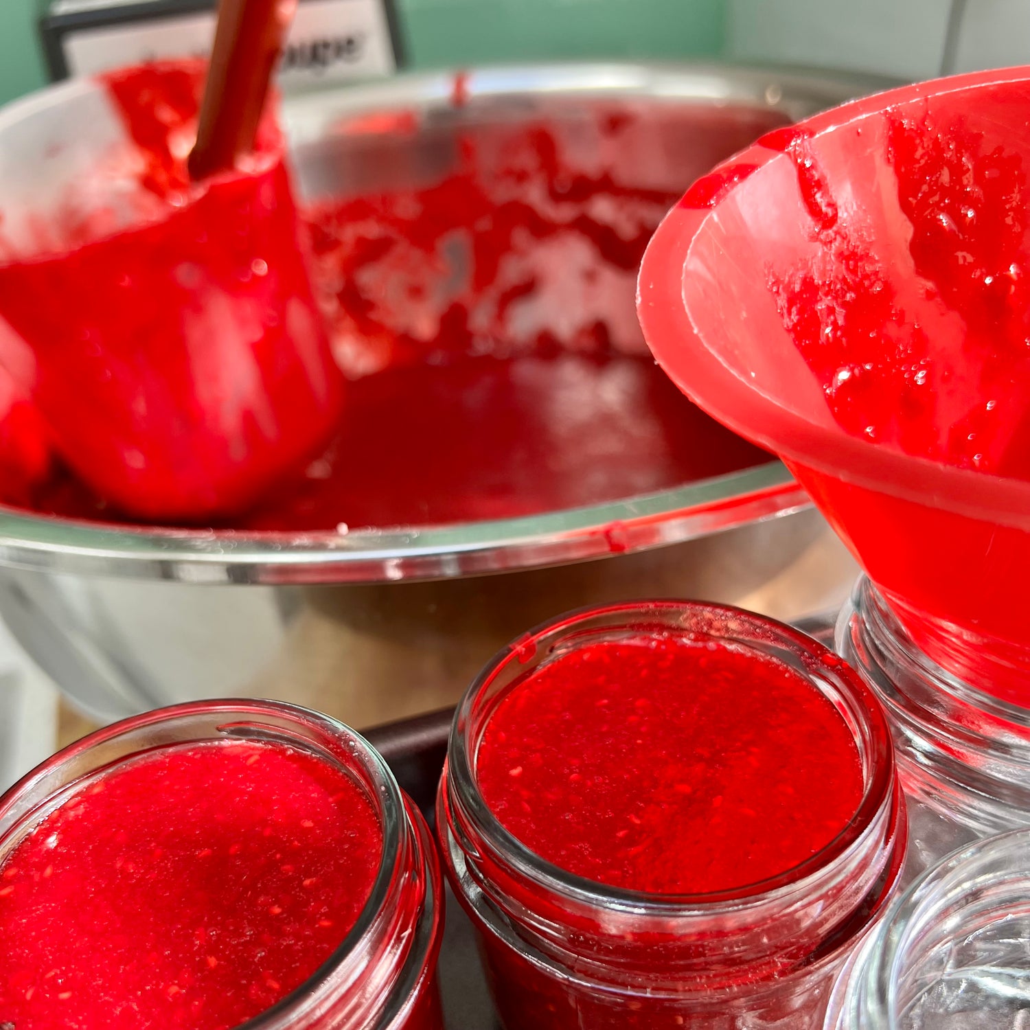 Raspberry jam making image